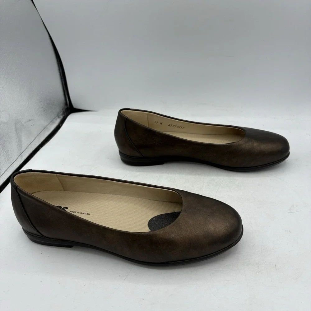 SAS Shoes Womens‎ Size 11 M Scenic Ballet Flats Loafers Bronze Metallic Comfort